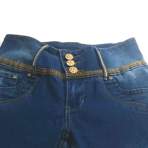 Girl's Studded Stretchy Jeans. Size 3. Pre-owned.